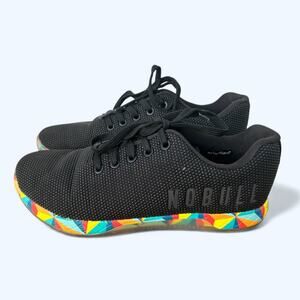 NOBULL Outwork Trainer Sneakers Tennis Shoes Black Rainbow Sole Mens 7 Womens 9